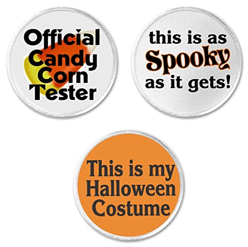 Set 3 Cute Funny Halloween 3" Sew On Patches Candy Corn Spooky Costume