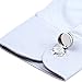 H&H HJ Men's Jewelry Cuff Link Round Button Cover Color Silver