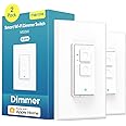 meross Smart Dimmer Switch, Single Pole WiFi Light Switch Works with Apple HomeKit, Alexa, Remote/Voice Control and Schedule, Neutral Wire Required, 2.4GHz WiFi Only, No Hub Required, 2 Pack