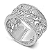 Sterling Silver Women's Clear CZ Vintage Ring Cute 925 Band New 12mm Sizes 6-10