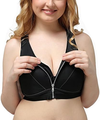 Ayselven High Impact Front Closure Racerback Full Support Sports Bra Plus Size for Women