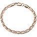 Trendsmax 5mm Womens Chain Ladies Snail Link Rose Gold Plated Bracelet 7-11inch