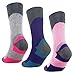YUEDGE Women's Hiking Trekking Walking Wicking Anti Blister Cushion Padded Crew Medium Socks