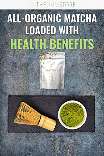 100% Organic Ceremonial Matcha Green Tea Powder by The Ohm Store - USDA Certified Organic Blend, Premium Ceremonial Grade, Pure Japanese Matcha Tea, Unsweetened and Vegan - 20g, 20 Servings