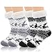 Ordenado 2 Pairs Women's Winter Fuzzy Warm Cozy Fleece Lined Slipper Socks with Grippers, Non Slip Super Soft Thick Thermal Knit Sherpa Christmas House Sock