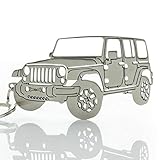 Wrenches & Bones Key Chain for Jeep Enthusiasts - Detailed JK/JKU/JL Stainless Steel Keychain for Jeep Wrangler Accessories Enthusiasts - Built (JKU)