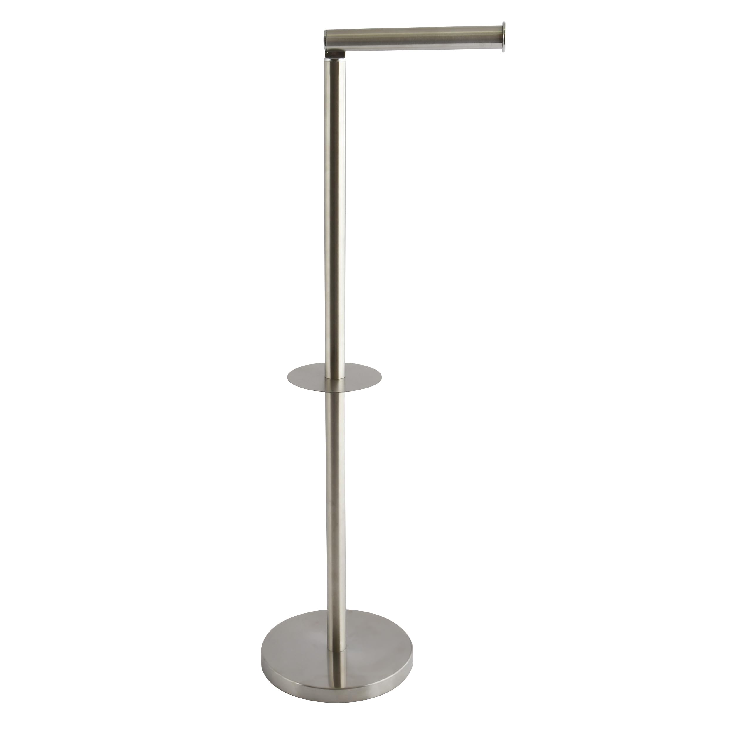 MSV Standing Toilet Roll Holder WxHxD: 15 x 60 x 15 cm standing Paper Roll Holder in Stainless Steel Look Elegant Roll Holder for Toilet Rolls as Roll Holder Chrome-Plated Silver