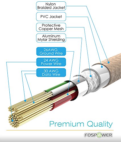 image for FosPower [3 FT] Apple MFI Certified 8-pin Lightning to USB Cable [Nylo