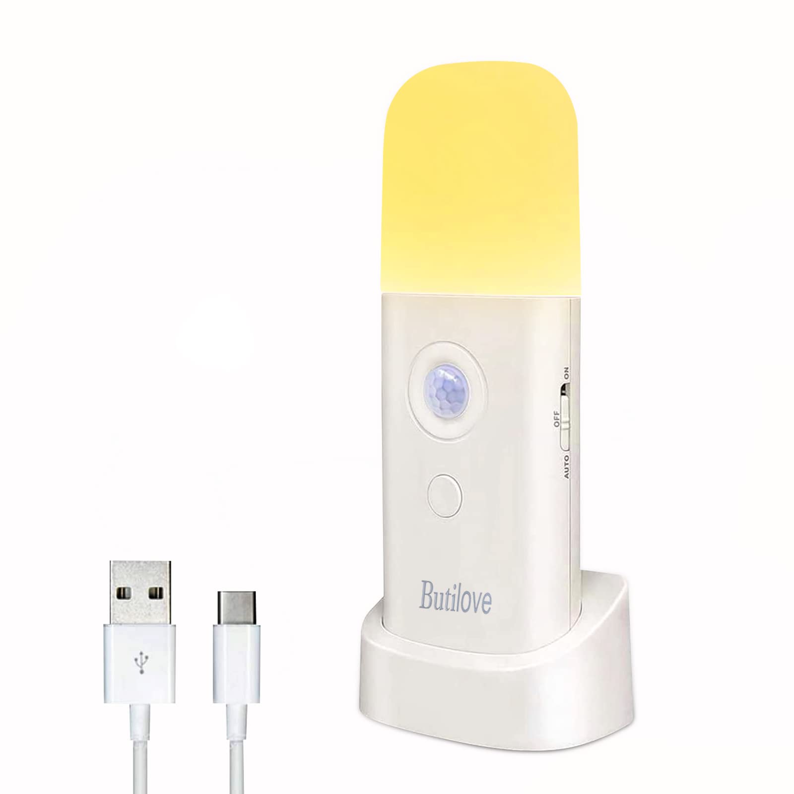 Motion Sensor Lights Indoor,Rechargeable Portable LED Night Light with USB Cable,Cordless Wall Light with Auto/On/Off for Cupboard, Wardrobe, Closet, Kitchen, Stairs, Bedroom, Hallway