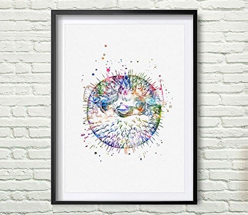 Blowfish Watercolor Fine Art Kids Bedroom Nursery Wall Art Blow Fish Art Print Ocean Wildlife Painting Marine Animal Painting Print Gift No Frame AP285