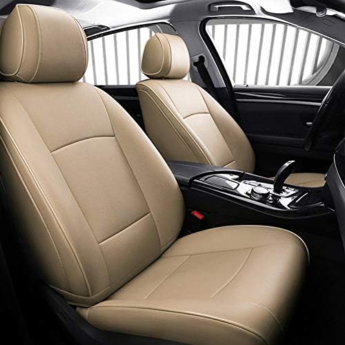 シートカバー車レザー 前席と後席 汎用 普通車 軽自動車用 運転席 優先配送 助手席 レザー 合成皮革 座席用 エプロンタイプ カー用品 フロント Color Beige 5