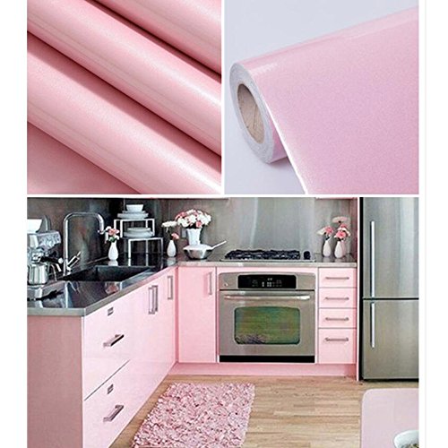 HOHO Pink Pearl Light Self Adhesive Wall Sticker Peel and Stick Wall Paper,50cmx500cm