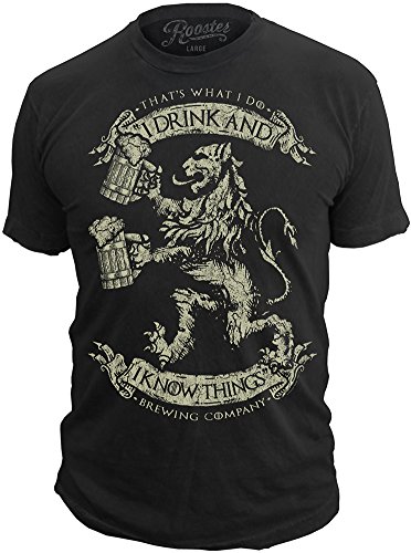 That's What I Do Brewing Company - Mens Vintage T-Shirt, I Drink and I Know Things, Funny Oktoberfest Beer Drinking Tshirt, Black (Large)