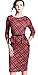 HOMEYEE Women's Vintage Tartan Wear to Work Bodycon Dress B267 (XL, Red)