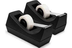MANALOOM Desktop Tape Dispenser - Non-Skid Base - Weighted Tape Roll Dispenser - Perfect for Office Home School (Tape not Included) 2 Pack