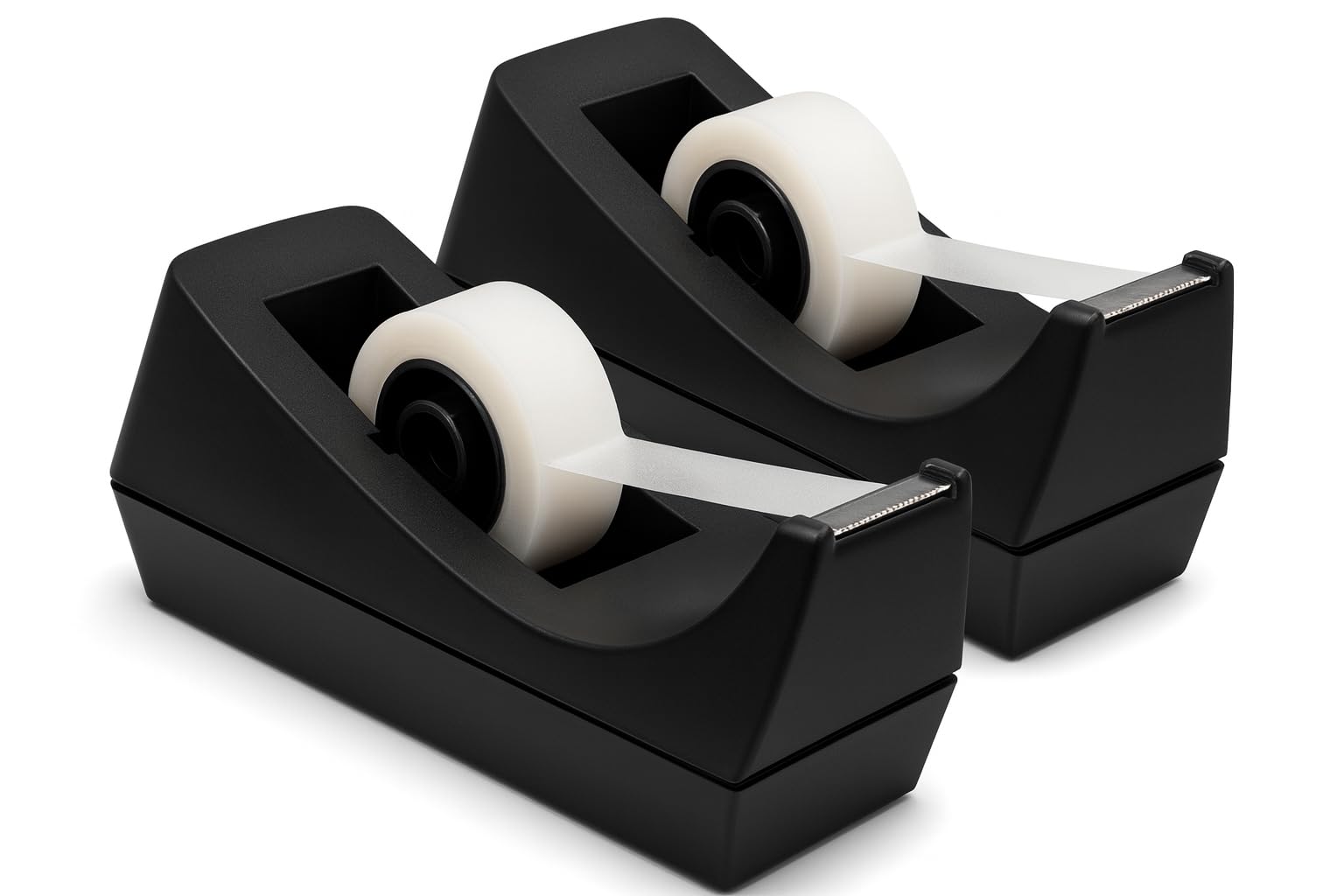 Photo 1 of Desktop Tape Dispenser - Non-Skid Base - Weighted Tape Roll Dispenser - Perfect for Office Home School (Tape not Included) 2 Pack