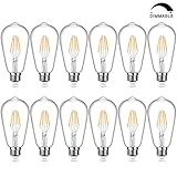 LED Edison Bulb Dimmable, 4W Vintage LED Filament Light Bulbs, Warm White 2200K SHINE HAI ST64 Antique Style LED Bulb 40W Equivalent, E26 Medium Base, Pack of 12