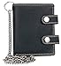 FLW Men's Gray Biker's Genuine Leather Wallet with 20 Inch Long Chain to Hang