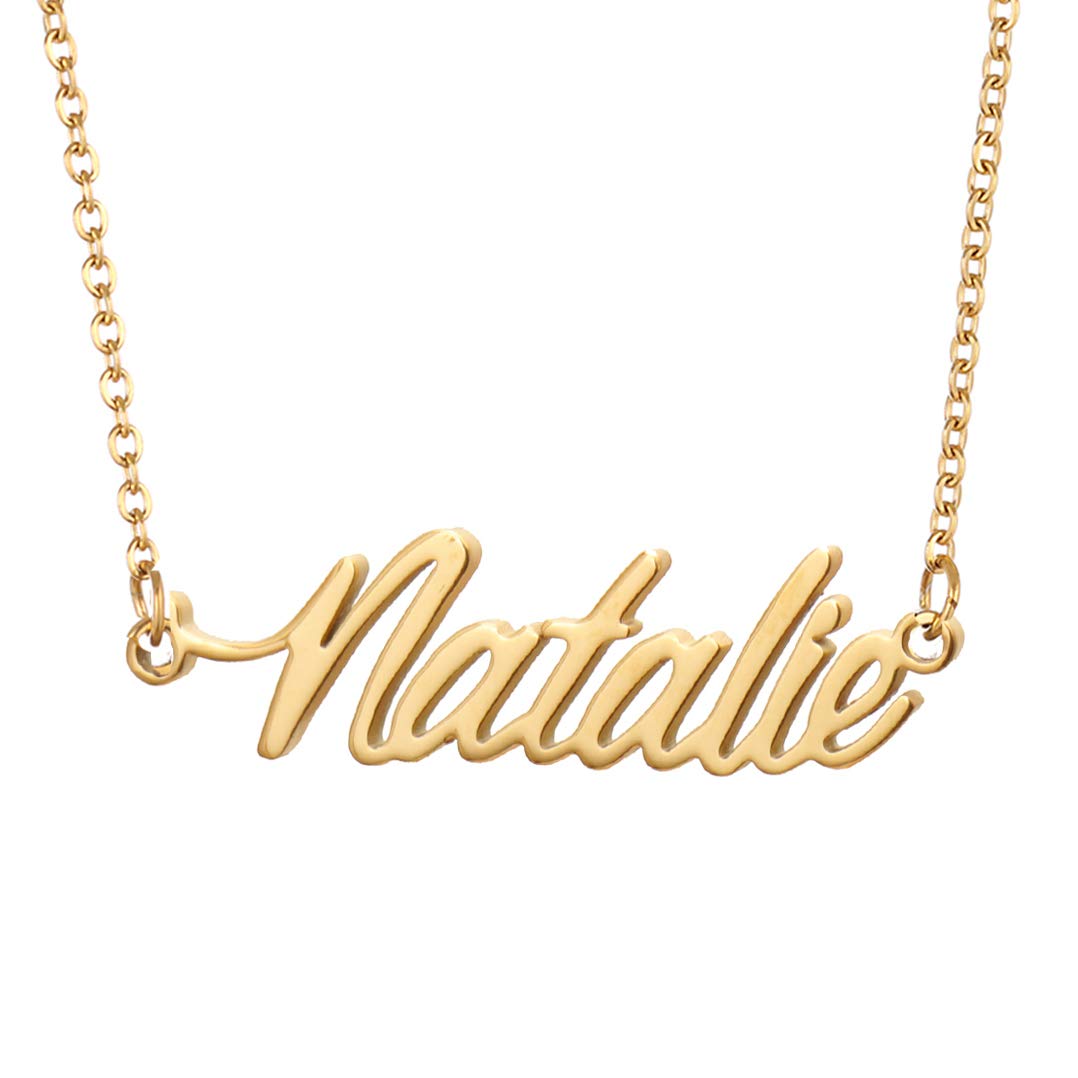 Aoloshow 18k Gold Plated Natalie Name Necklace