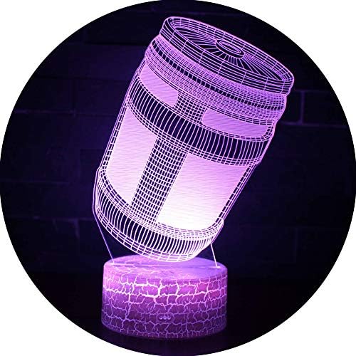 3D Illusion Night Light NHSUNRAY 7 Colors LED Touch Table Lamp with Remote Control for Kids Birthday Christmas Valentine's Day Gift (Cans)