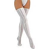 FEOYA Women’s Shiny Thigh High Stocking Glossy Metallic Shimmery Stockings Party Club Cosplay