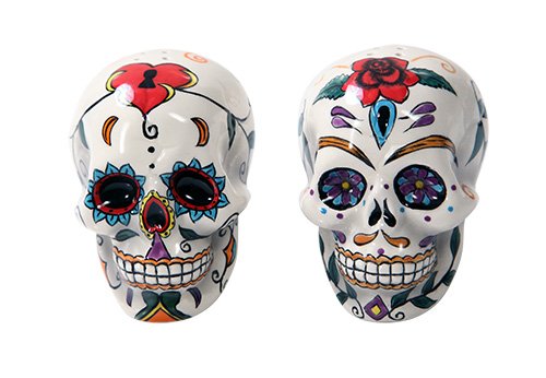 Pacific Giftware Day Of The Dead Skulls Salt Pepper Shakers Figurine Home Decor, multi-colored, 5 x  - //coolthings.us