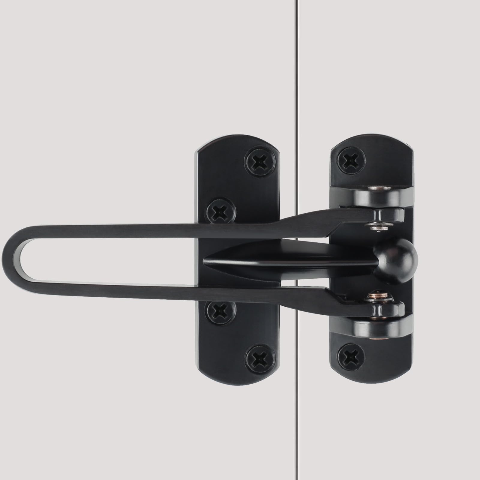 Photo 1 of Alise Swing Bar Door Lock,Door Lock for Front Doors and Inside Doors,Security Door Guard Latch for Kids Safety Home Security, Hotel Latch Lock,Front Door Child Lock,Black
