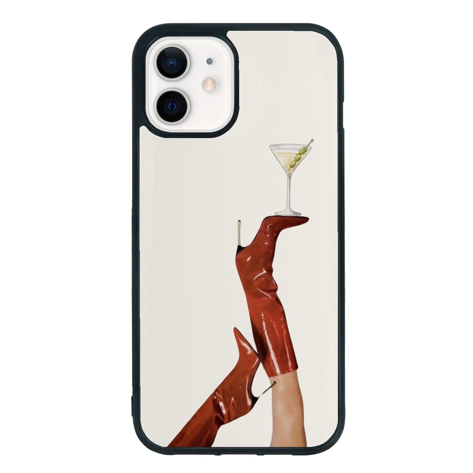 qizjio Martini Phone Case Shockproof Protective Aesthetic Coastal Cowgirl Phone Cases for iPhone 12 Mini