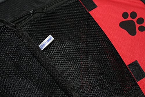 HENREK Pet Dog Cat Playpen Cage Crate - Portable Folding Exercise Kennel - Indoor & Outdoor Use (L(35"Dia x 24"H), Red) - Thumbnail 5