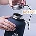 Mikash ArtMuseKits [Upgraded] Beer Growler 64 oz - Thermos Water Bottle - Insulated Stainless Steel Vacuum Water Jug Dark Blue for HOT and Cold Beverages - Black Neoprene Growler Carrier