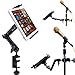ChargerCity Heavy Duty 4-Way Adjust Aluminum Alloy Pole/Bar Cymbal Mic Microphone Stand Podium Tablet Holder Clamp Mount for iPad Pro Air Mini Galaxy Tab Surface Book Pro Pixel
