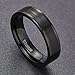 TIGRADE 5mm 7mm Titanium Wedding Band High Polished Two-Tone Blue Center Groove Ring Size 5-11 (6mm-black, 8)