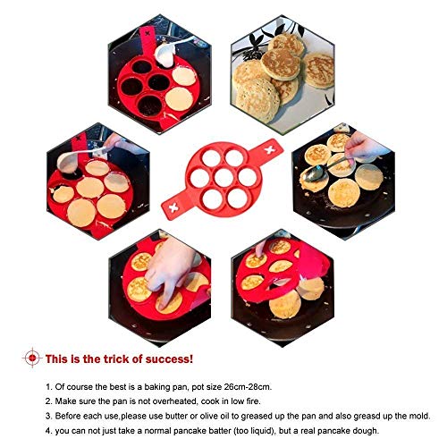 Pancake Maker Mold Egg Ring Maker Silicone Pancake Mold Fixator Mould