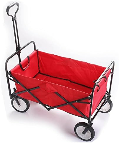 Folding Camping Wagon Collapsible Heavy Duty Utility Pull Wagon Cart With Telescoping Handle -Ropin