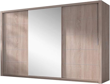 Selsey Ordu Kleiderschrank Schwebeturenschrank Mit Spiegel Holzoptik Sonoma Eiche 250 Cm Amazon De Kuche Haushalt