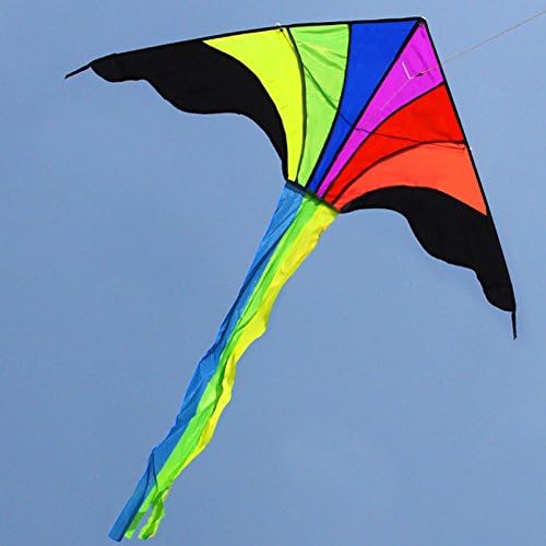 Rainbow Triangle Kite Outdoor Fun Sports Perfect Trainer Power To Your Children Designed With Fashion Pattern, It Is Beautiful And Classic