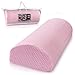 Half Moon Pillow Bolster - Pain Relief Memory Foam Cushion with Removable/Washable Cotton Cover – Reduced Stress on Spine, Effective Support for Side and Back Sleepers etc. (Light Pink)