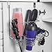 Home Basics Metal Care & Styling Tool Storage Organizer Basket Dryer, Flat Iron, Curling Wand, Hair Straightener, Brush-Hang Inside or Outside Cabinet Doors, Chrome