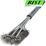 Best BBQ Grill Brush STAINLESS STEEL) 18" Barbecue Cleaning Brush with Wire Bristles and Soft Comfortable Handle - Perfect Cleaner & Scraper for Grill Cooking Grates, Racks, & Burners
