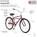 Schwinn Huron Adult Beach Cruiser Bike, Featuring 17-Inch/Medium Steel Step-Over Frames, 1-Speed Drivetrains, Redthumb 2