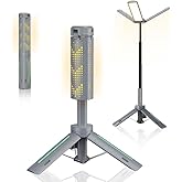 Rechargeable 8000mAh Camping and Work Light with Adjustable Stand 3.4 ft, 3000 Lumen Cordless Work Light Featuring 3 Adjustable Heads, Dimmable Emergency Flashlight with Telescopic Tripod