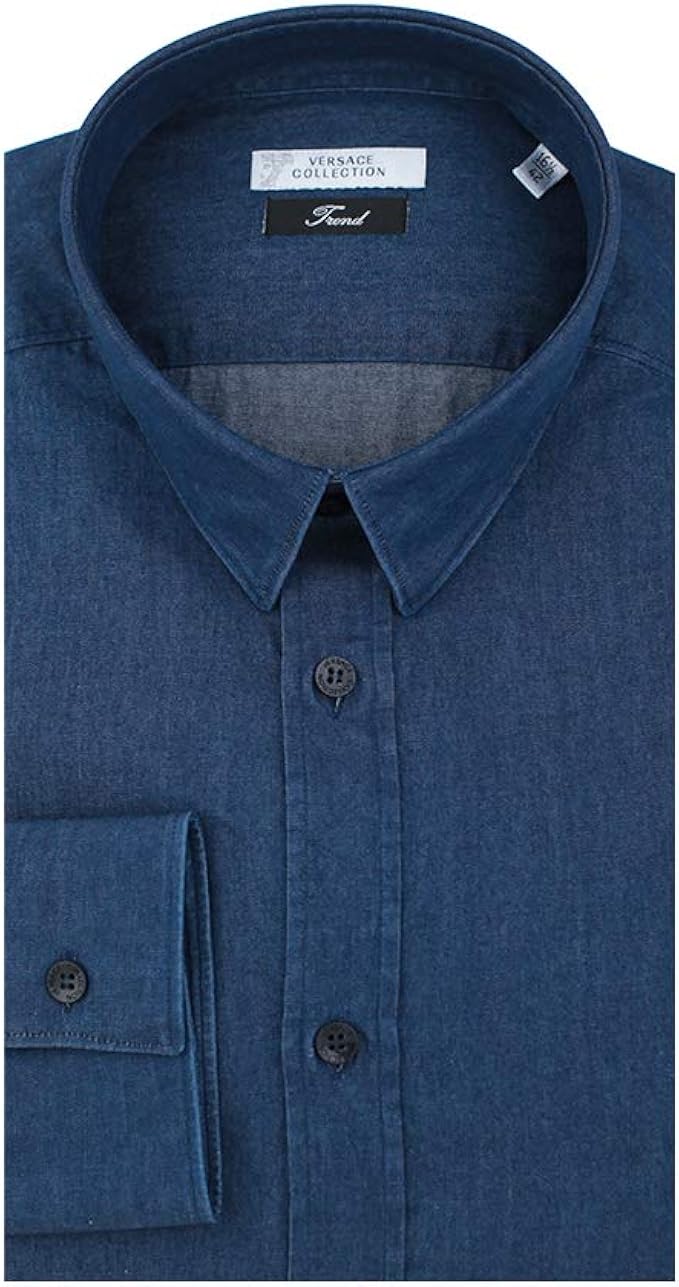 versace blue dress shirt