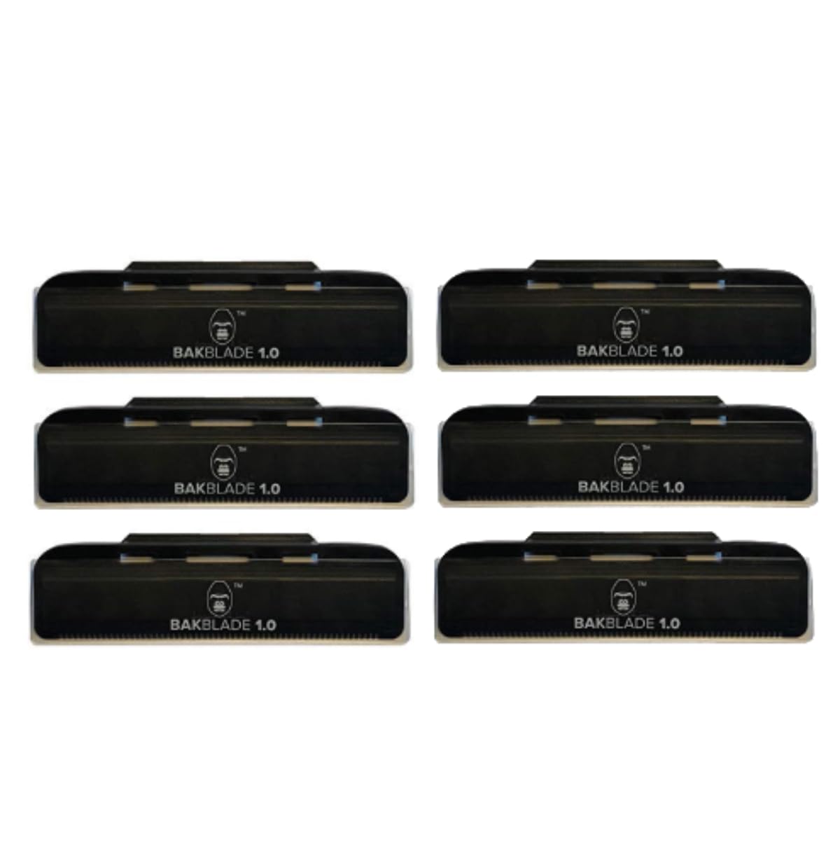 Photo 1 of baKblade 1.0 Back Hair and Body Shaver Refill Replacement Cartridges. 4 Inch Extra-Wide Wet or Dry Disposable Razor Blades (6 Razors Included)