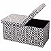 Otto & Ben Folding Toy Box Chest with SMART LIFT Top, Mid Century Upholstered Ottomans Bench Foot Rest, Moroccan Grey