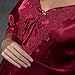 SUNBABY Women Sexy Silk Satin Robe Camisole Pajama Dress Two Piece Suit Sleepwear (M, Burgundy)