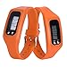 Iuhan® Fashion Digital LCD Pedometer Run Step Walking Distance Calorie Counter Watch Bracelet (Orange)