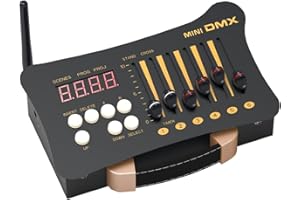 DMX Controller, mini Portable DMX 512 Controller, Wireless Control, Built-in Battery,Rechargeable, Can be Directly Powered by