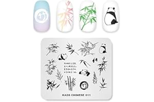 Rolabling Nail Art Stamping Plates Animal Panda Bamboo Pattern Chinese Style Stamping Templates Manicure Print Image Templates(CN011)