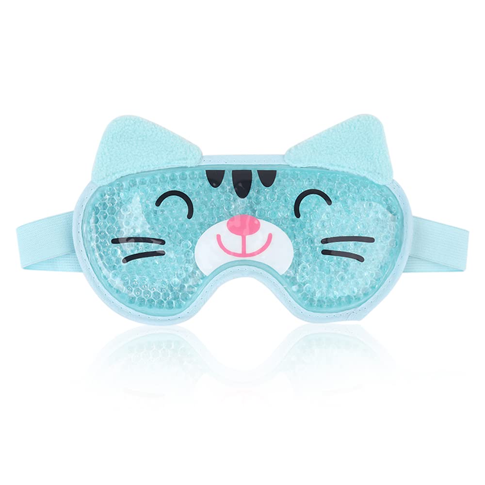 NEWGO Kids Ice Pack Eye Mask Cold Compress Reusable Hot Cold Therapy Gel  Eye Mask with Soft Plush Backing