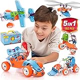 STEM Learning Toy For Boys And Girls Age 7-12 - 132 Pcs - Erector Set Mechanical Educational Construction Engineering Building Toy Set for Kids STEM Kits Toy Build 5 Models Great Gift Toy Set for Kids